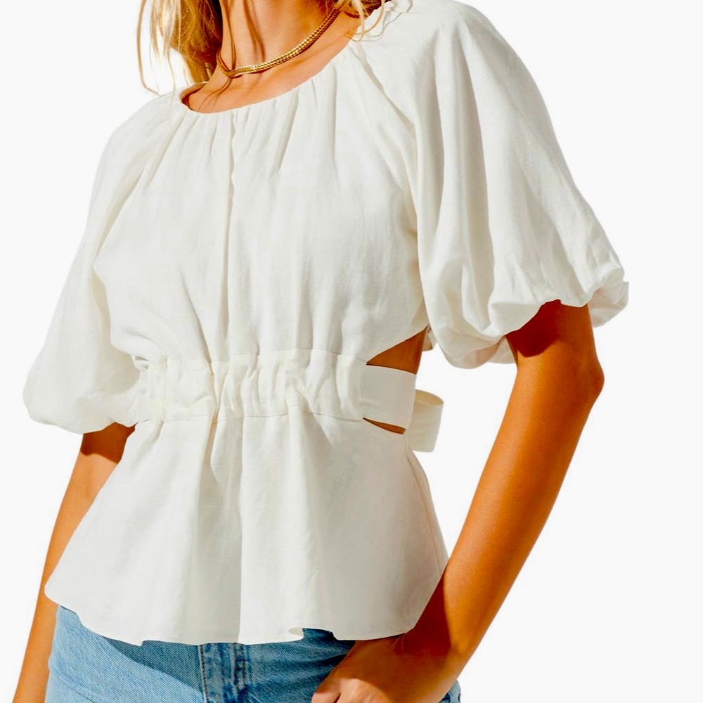 Chic White Puff Sleeve Blouse